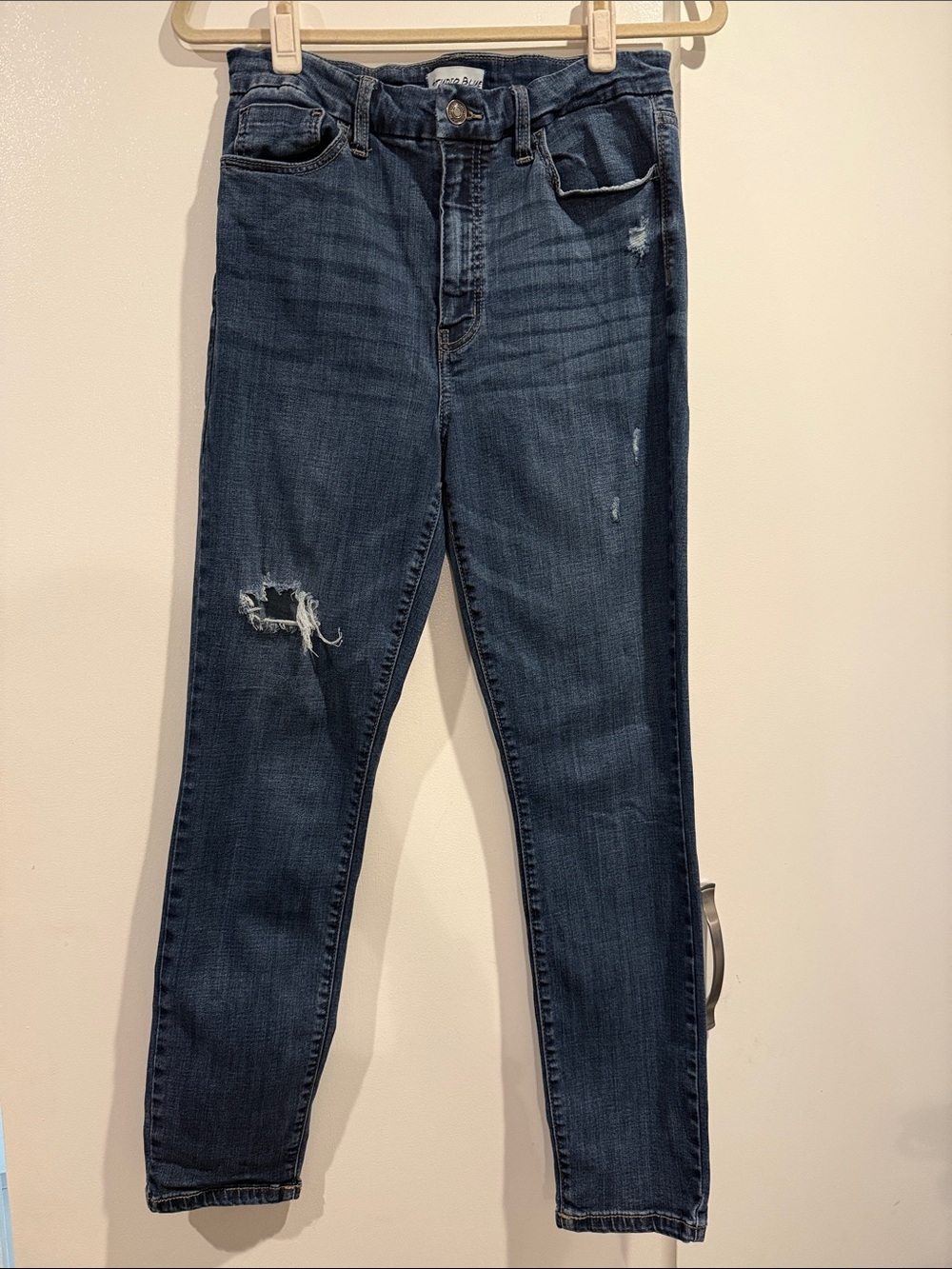 Dark Indigo Distressed Skinny Jeans for Women